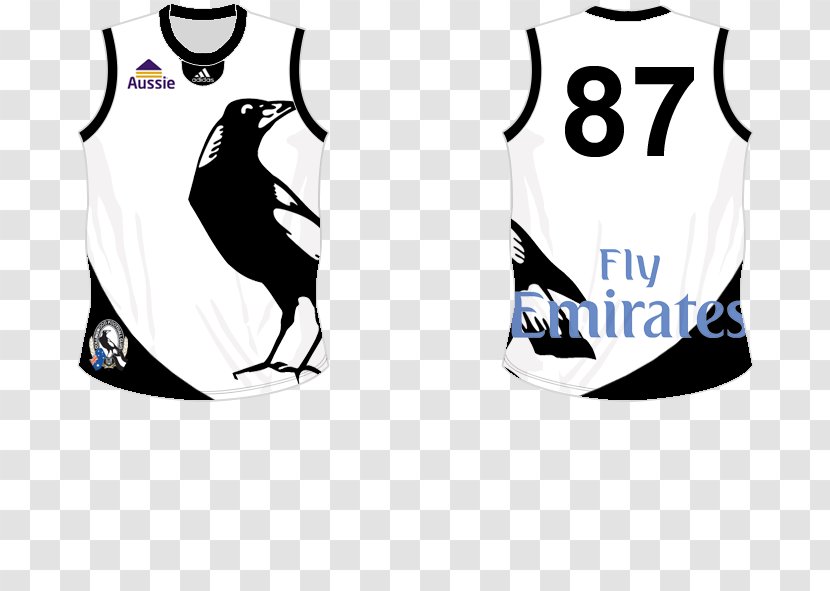 Sports Fan Jersey T-shirt Collingwood Football Club Logo Sleeve - Australian Rules Transparent PNG