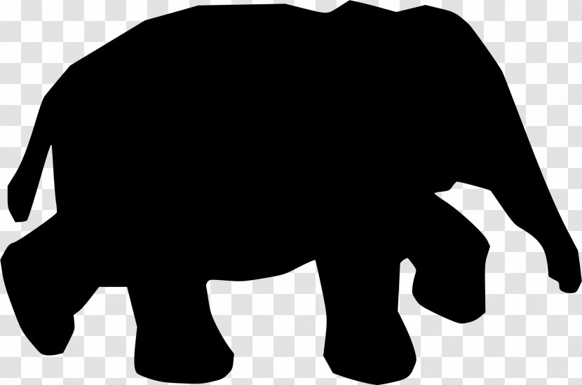 Clip Art Rhinoceros Silhouette Indian Elephant Drawing - Blackandwhite Transparent PNG