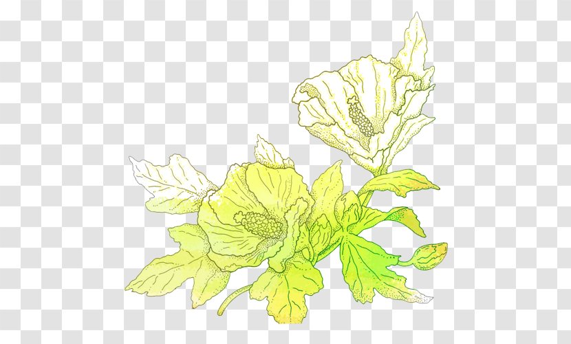Floral Design - Tree - Yellow Hand-painted Trumpet Transparent PNG