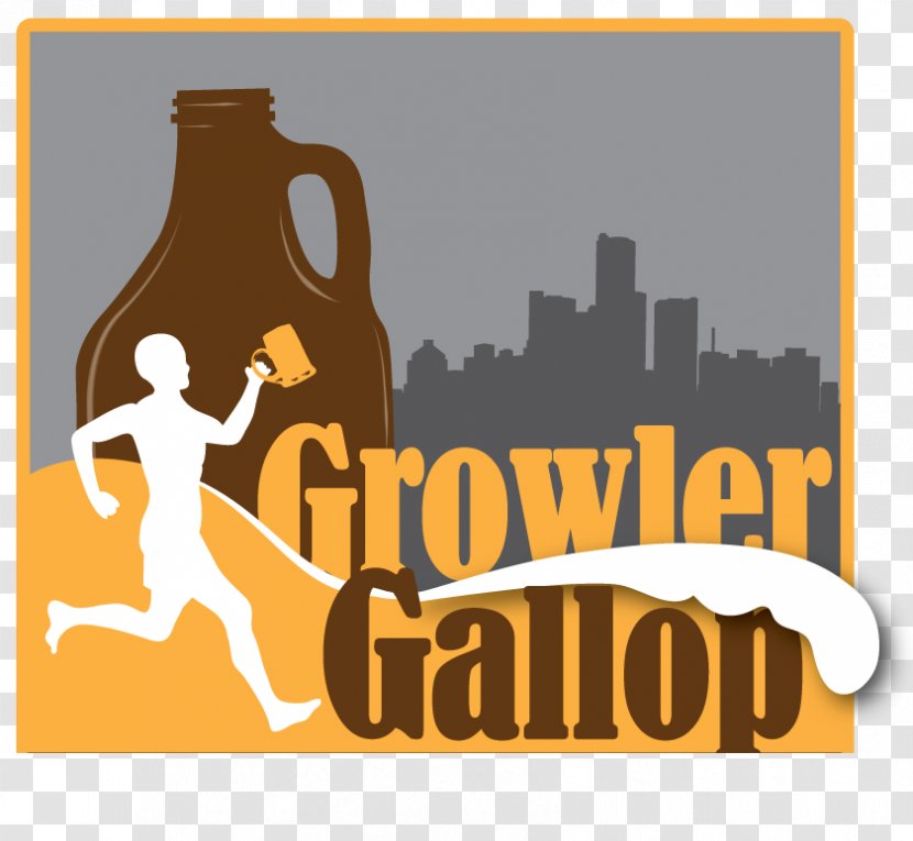 Growler Gallop 10 Mile And 5k Logo Detroit Brand Font - Human - OMB Brewery Charlotte NC Transparent PNG