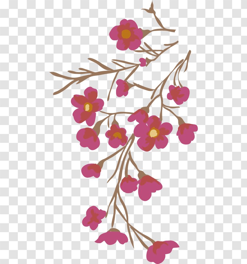 Euclidean Vector Adobe Illustrator - Plant - Plum Flowers Material Transparent PNG