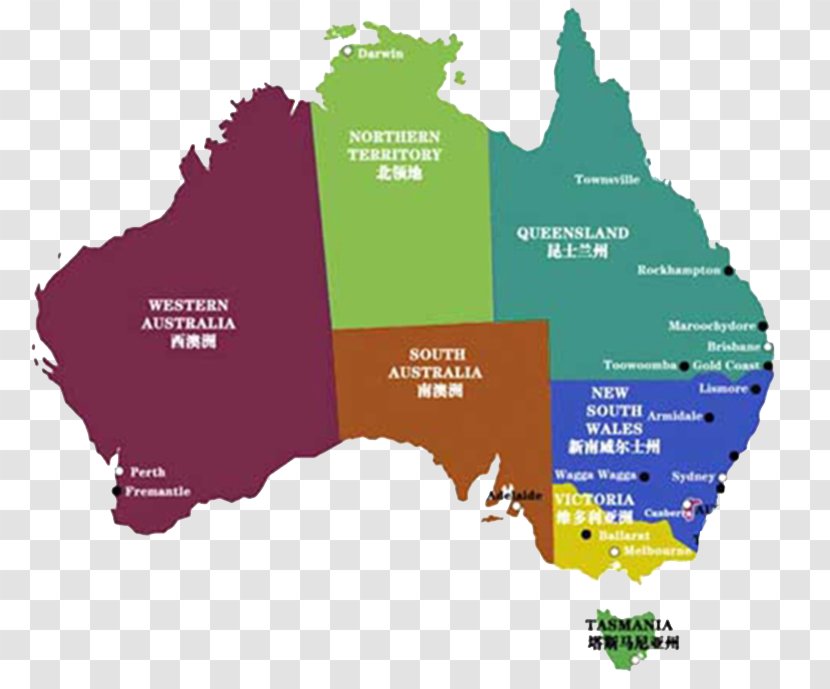 Australia Map Information - Wikimedia Commons - Colorful Of Transparent PNG