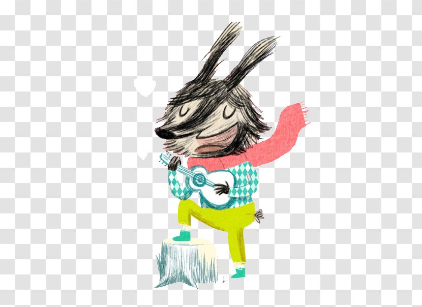 The Little Rabbit Singing Illustration - Watercolor Transparent PNG
