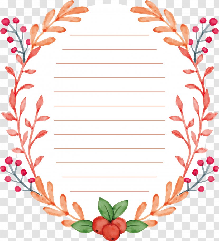 Floral Design Watercolor Painting - Food - Plant Border Stationery Transparent PNG