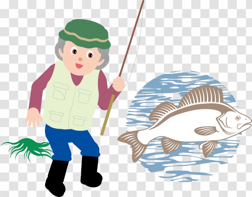 Cartoon Fishing Clip Art - Free Content - Old Man Transparent PNG