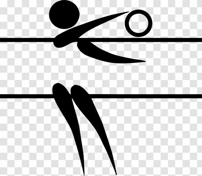 Summer Olympic Games Volleyball Pictogram Sports - Black And White - Players Transparent PNG