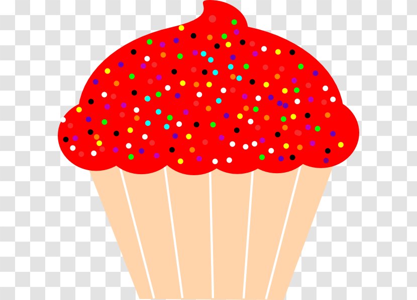 Cupcake Frosting & Icing Red Velvet Cake Birthday Clip Art - Sprinkles - Vector Transparent PNG