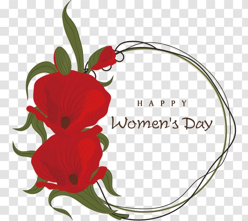 International Womens Day Woman Greeting Card March 8 - Silhouette - Women's Flowers Decorative Elements Transparent PNG