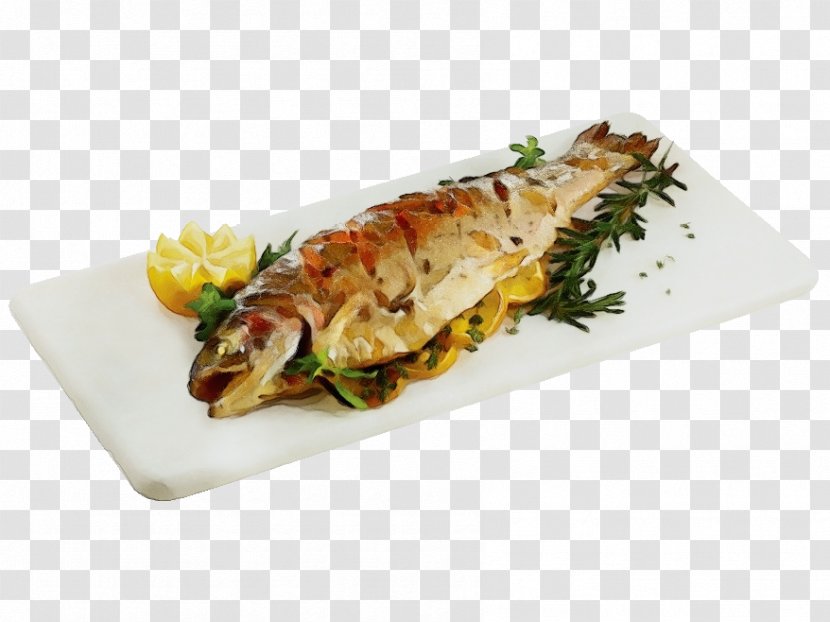 Food Dish Cuisine Ingredient Garnish - Wet Ink - Fish Meat Transparent PNG