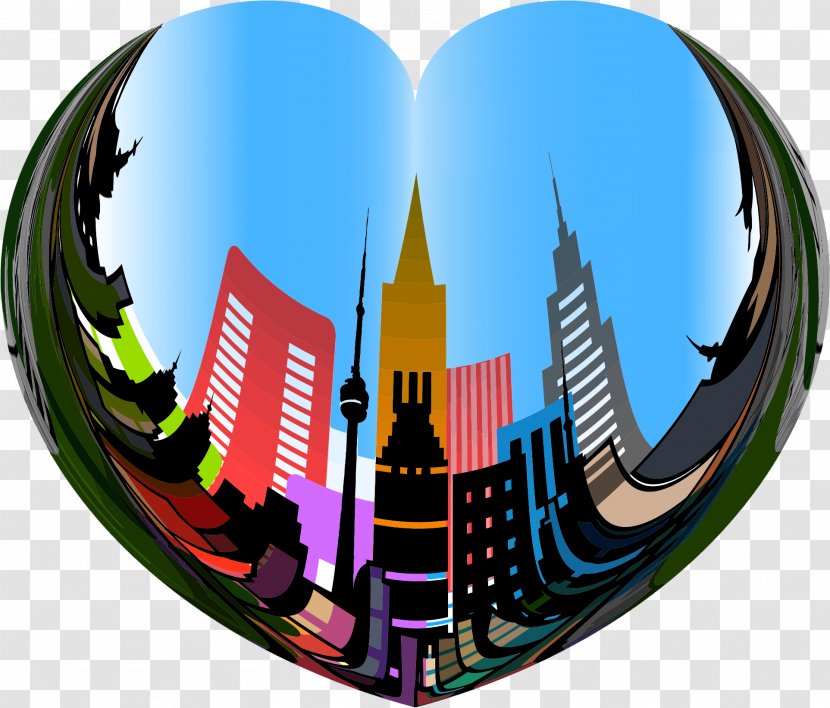 Clip Art Heart Image City Openclipart - Watercolor - Skyline Transparent PNG