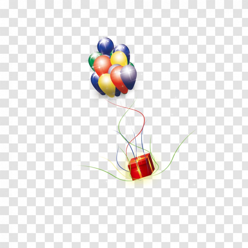 Balloon Gift - Colored Balloons Transparent PNG