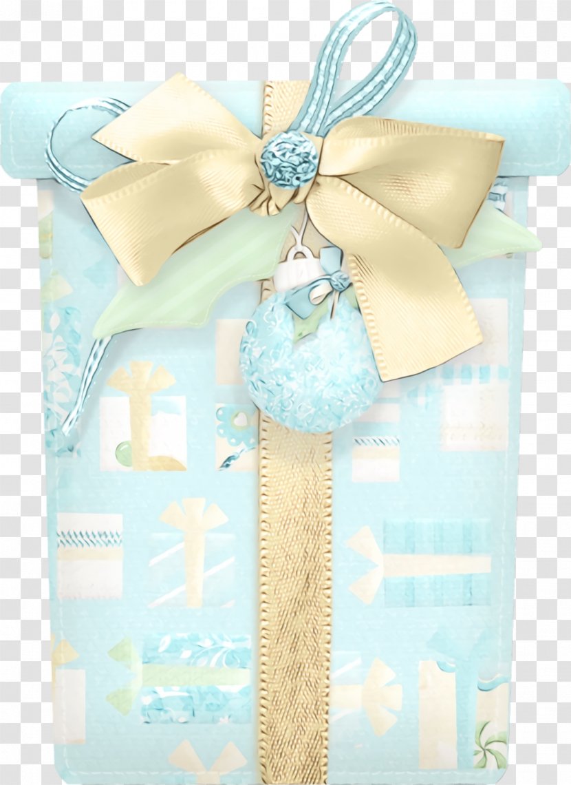 Aqua Turquoise Blue Present Gift Wrapping - New Year - Party Favor Wedding Favors Transparent PNG