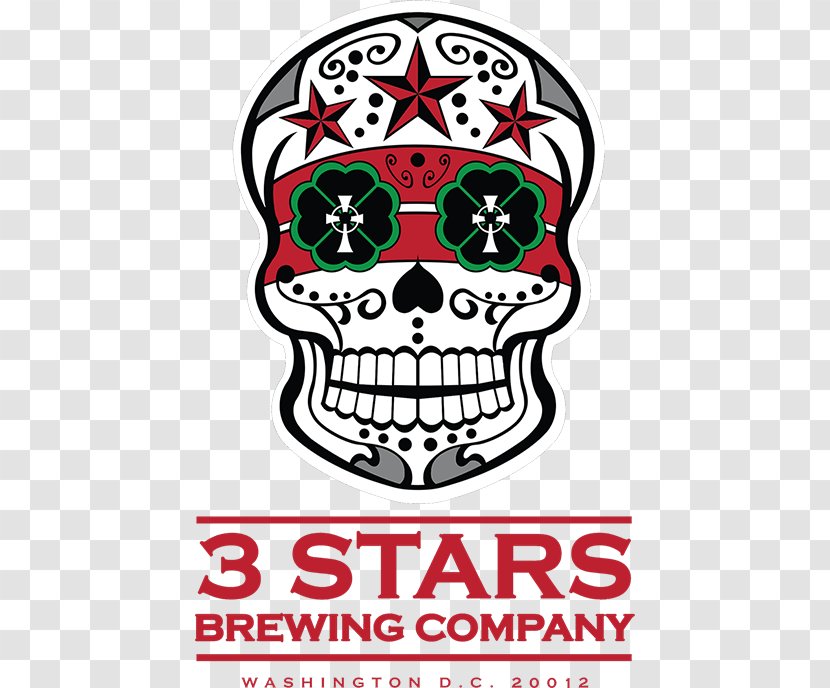 3 Stars Brewing Company Beer Grains & Malts India Pale Ale Brewery - Skull Transparent PNG