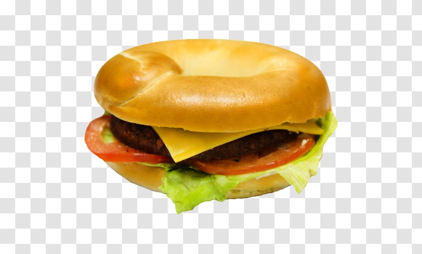 Cheeseburger Breakfast Sandwich Ham And Cheese Bagel Donuts - Hamburger Transparent PNG
