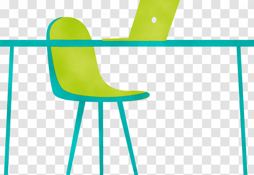 Chair Table Angle Line Green Transparent PNG