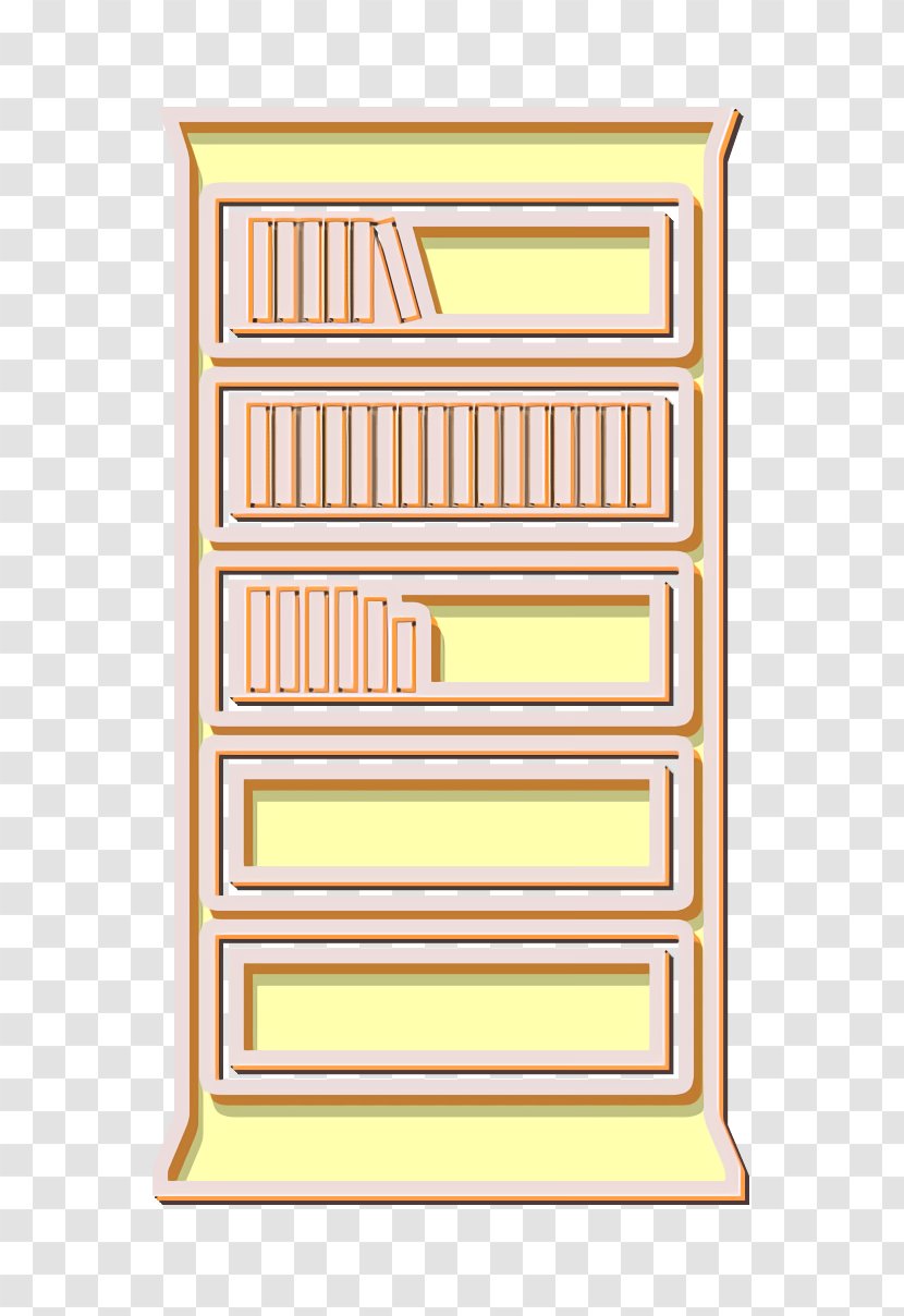 Book Icon Bookcase Bookshelf - Rectangle Yellow Transparent PNG