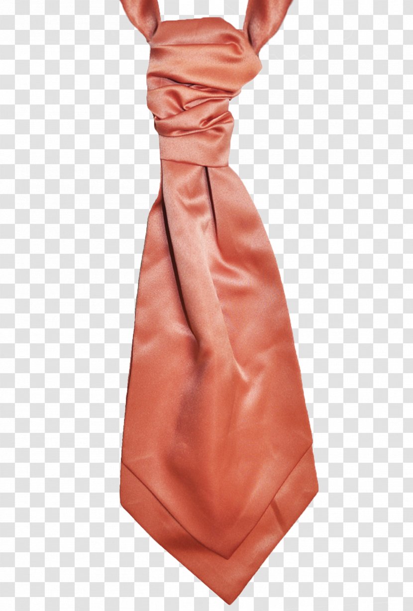 Cravat Coral Orange Red Neck - Pink - Silk Transparent PNG