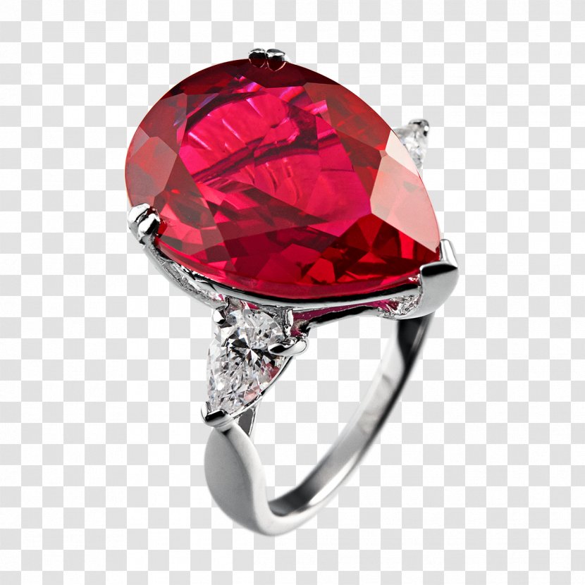 Jewellery Earring Gemstone Ruby - Silver Transparent PNG