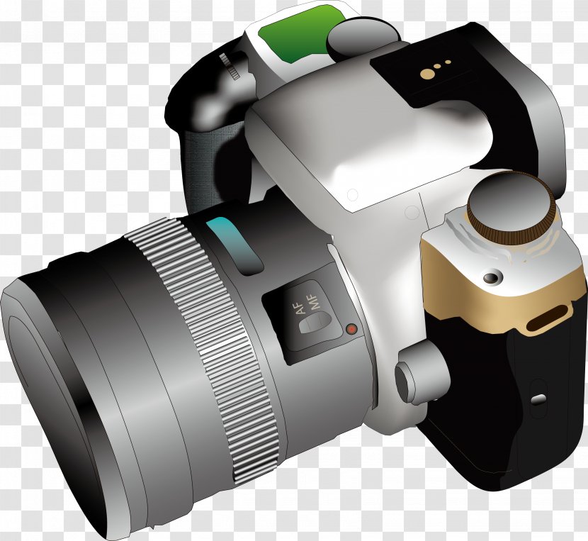 Camera Photography - Technology - Vector Silver SLR Transparent PNG