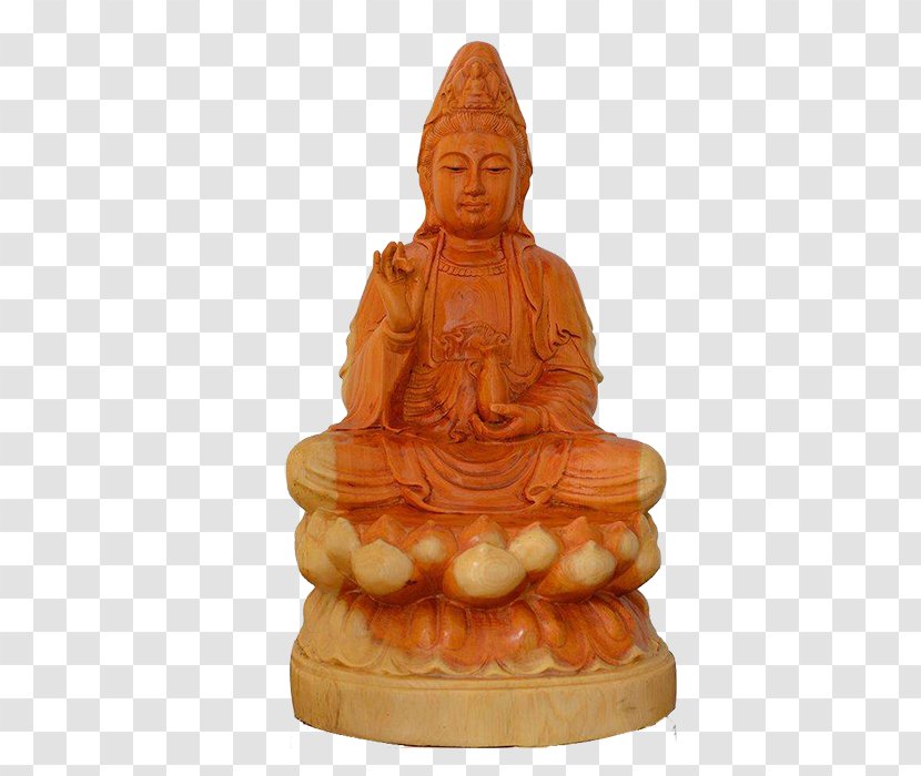 Guanyin District Avalokiteu015bvara Bodhisattva - Carving - Wood Transparent PNG