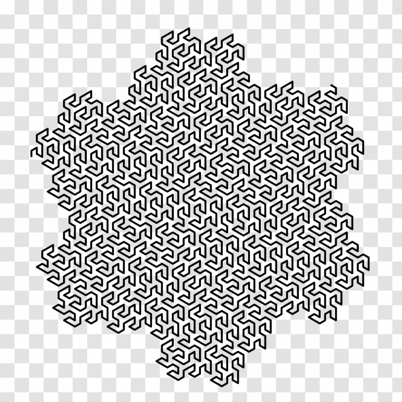 Gosper Curve Space-filling Fractal Mathematics - Black Transparent PNG