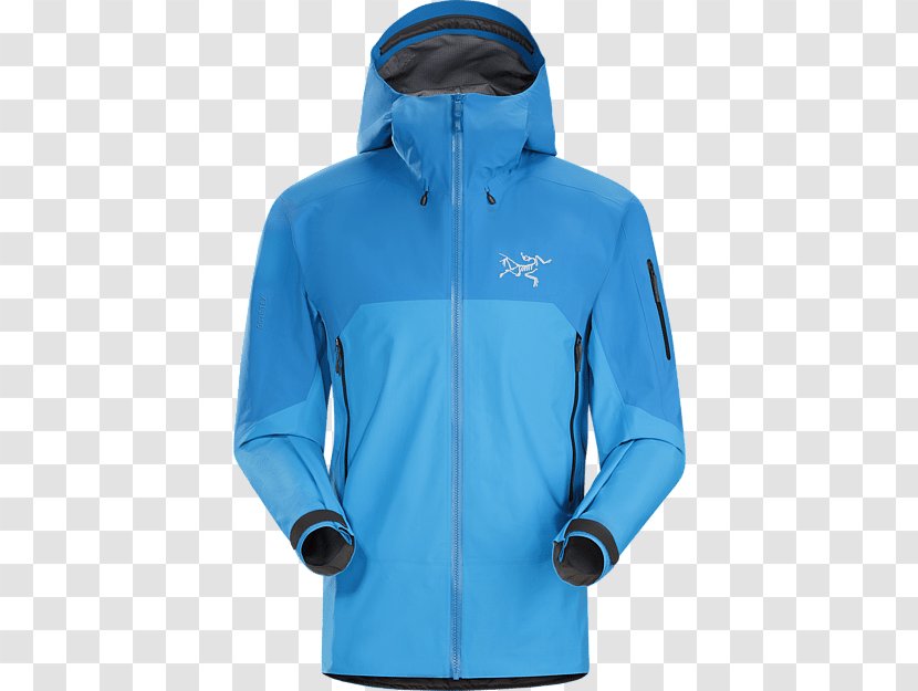 Hoodie T-shirt Arc'teryx Jacket - Azure - Rush To Run Transparent PNG