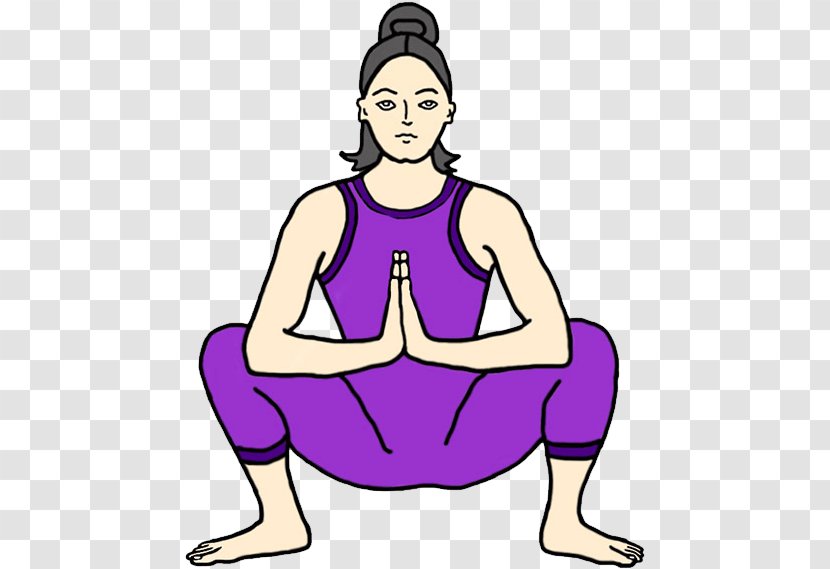 Yoga Cartoon - Squatting Position - Balance Lunge Transparent PNG