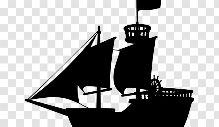 Vehicle Ship Watercraft Boat Black-and-white - Sailboat Sail Transparent PNG