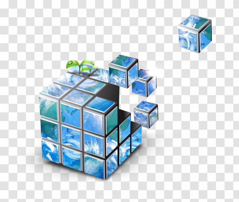 Rubiks Cube Three-dimensional Space Box - Puzzle - Creative Business Transparent PNG