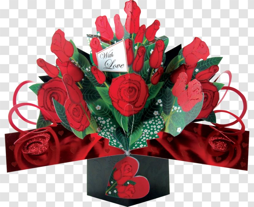Garden Roses Valentine's Day Flower Bouquet Floral Design - Greeting Note Cards Transparent PNG
