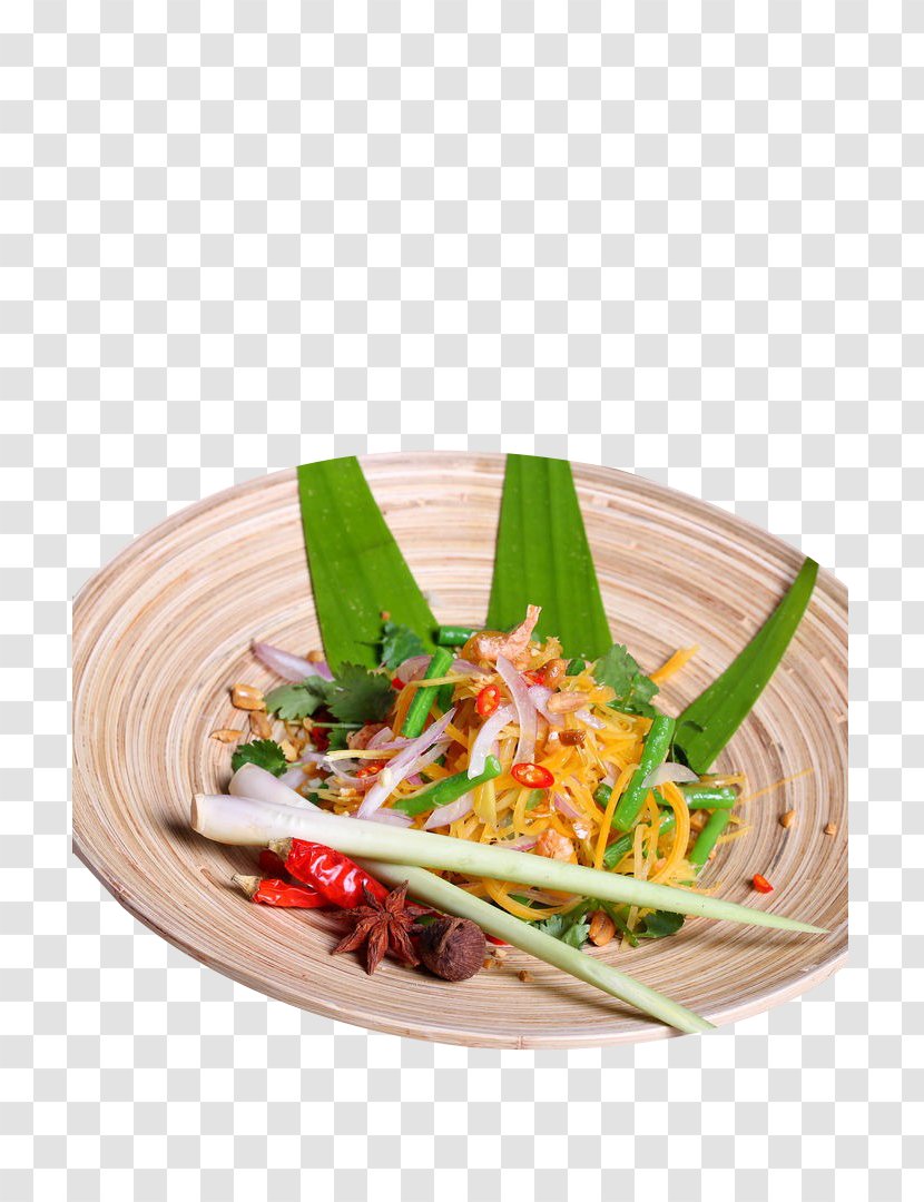 Green Papaya Salad Thai Cuisine Salads - Dish Transparent PNG