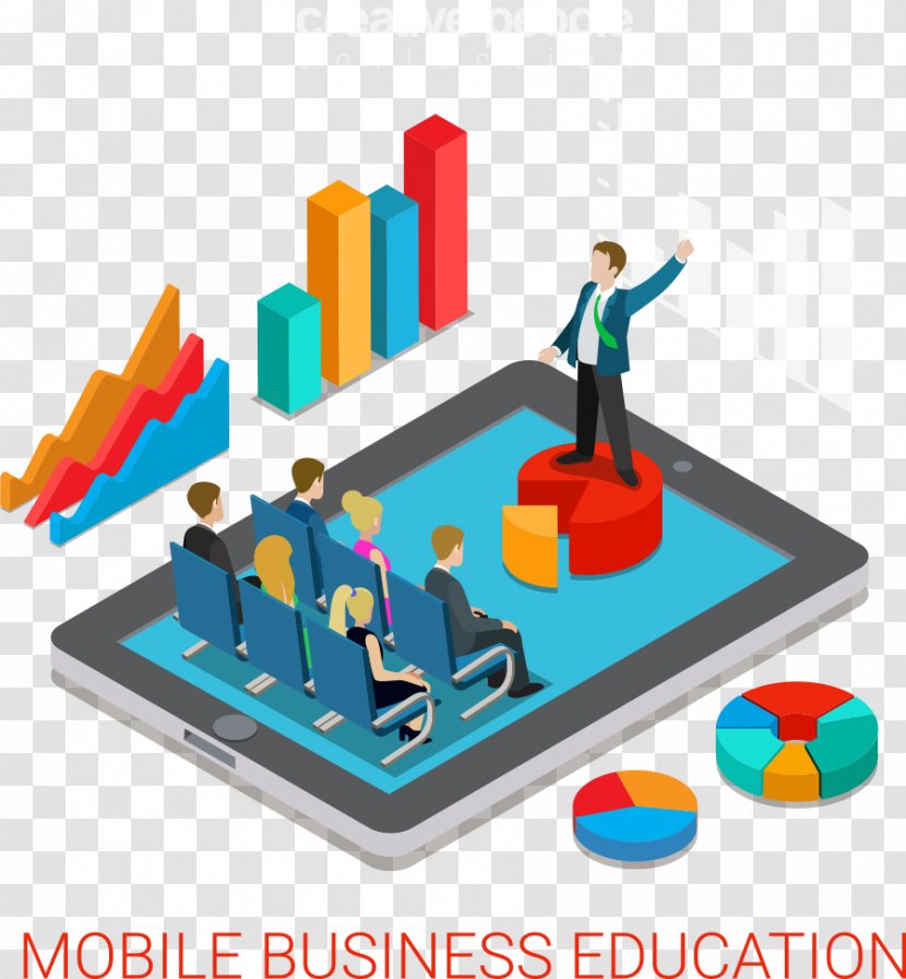 Businessperson Isometric Projection Infographic - Threedimensional Space - Business People Vector Phone Transparent PNG