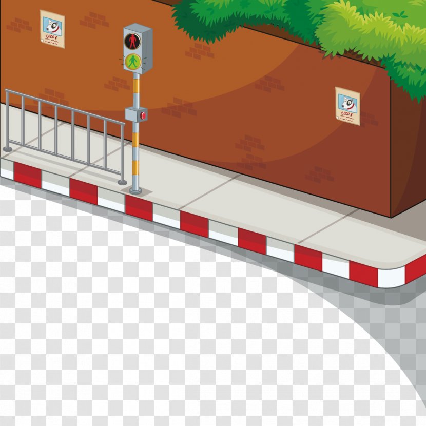 Zebra Crossing Pedestrian Child Illustration - Vector Red Wall Transparent PNG