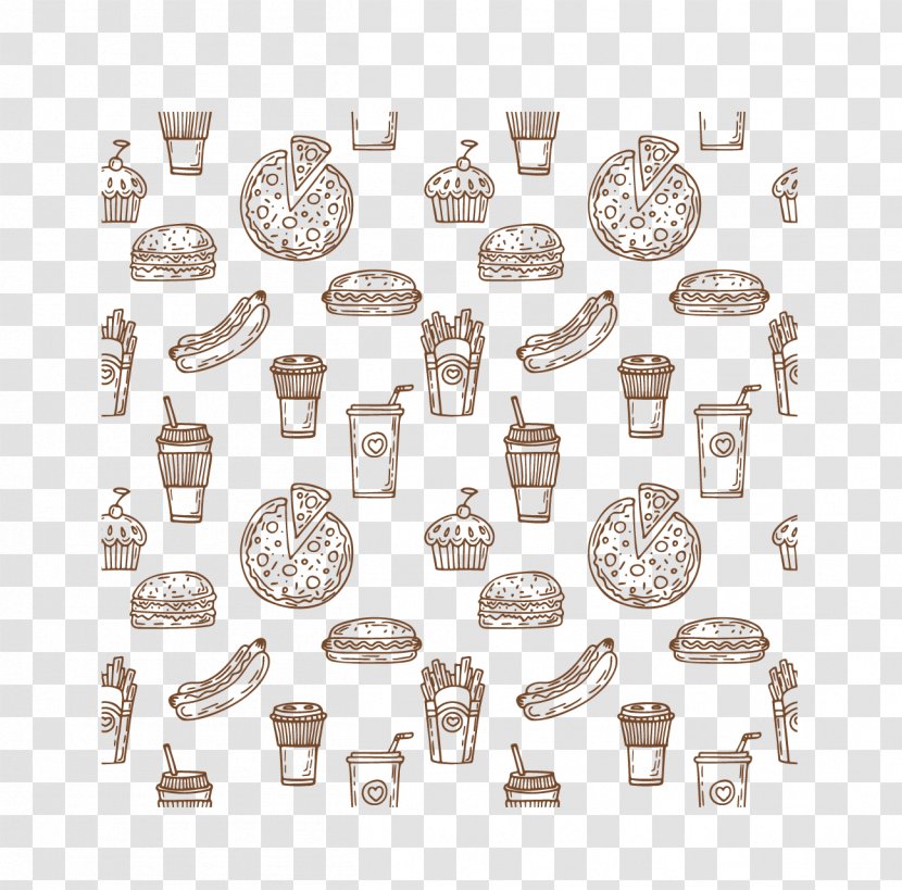 Coffee Fast Food Hamburger Hot Dog Pizza - Jewellery - Vector Burger Transparent PNG