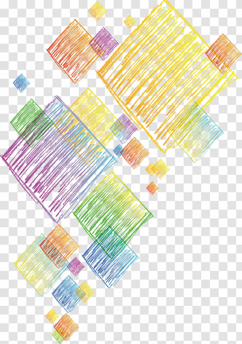Colored Pencil Drawing Crayon - Graffiti Square Lines Transparent PNG