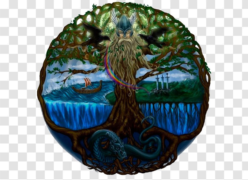 Odin Yggdrasil World Tree Asgard Old Norse - Nine Noble Virtues Transparent PNG