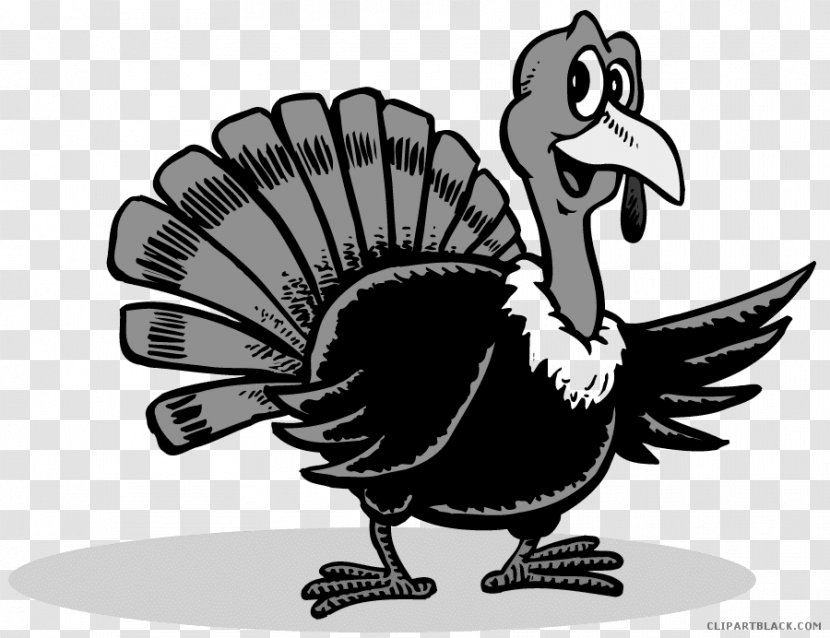 Domesticated Turkey Meat Thanksgiving Clip Art - Monochrome Transparent PNG