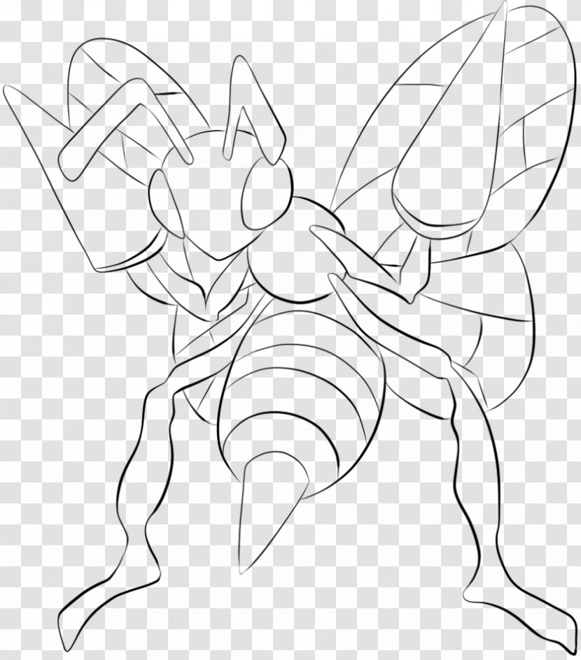 Beedrill Pokémon Weedle Coloring Book Pikachu - Line Art - Pokemon Transparent PNG