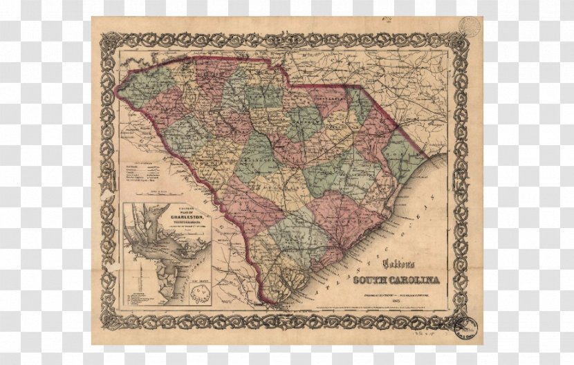 South Carolina American Civil War Library Of Congress Map Revolutionary - Division Transparent PNG