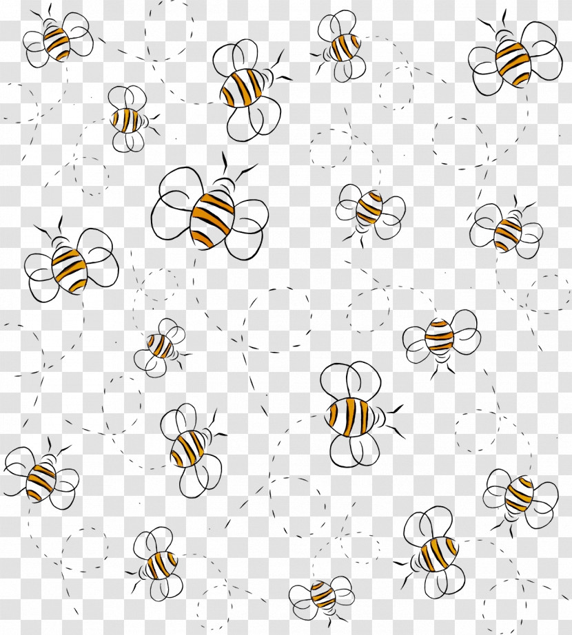 Honey Bee /m/02csf Insect Line Art Drawing Transparent PNG