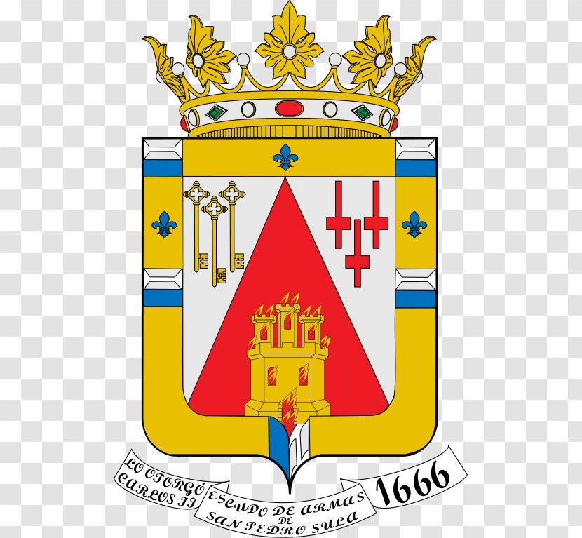 Escutcheon Coat Of Arms Municipalidad De San Pedro Sula Crest Shield - Yellow Transparent PNG