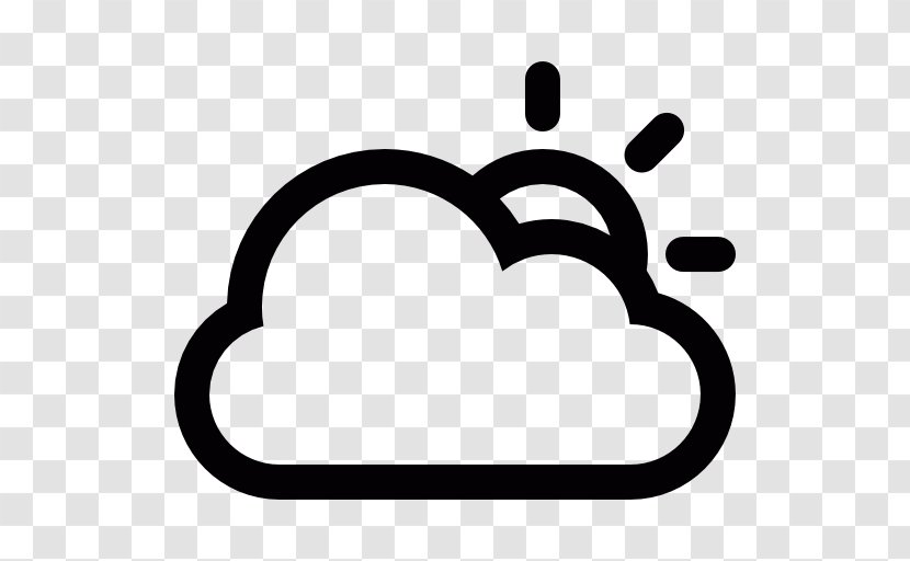 Cloud Rain Symbol Clip Art - Black And White - Cloudy Transparent PNG