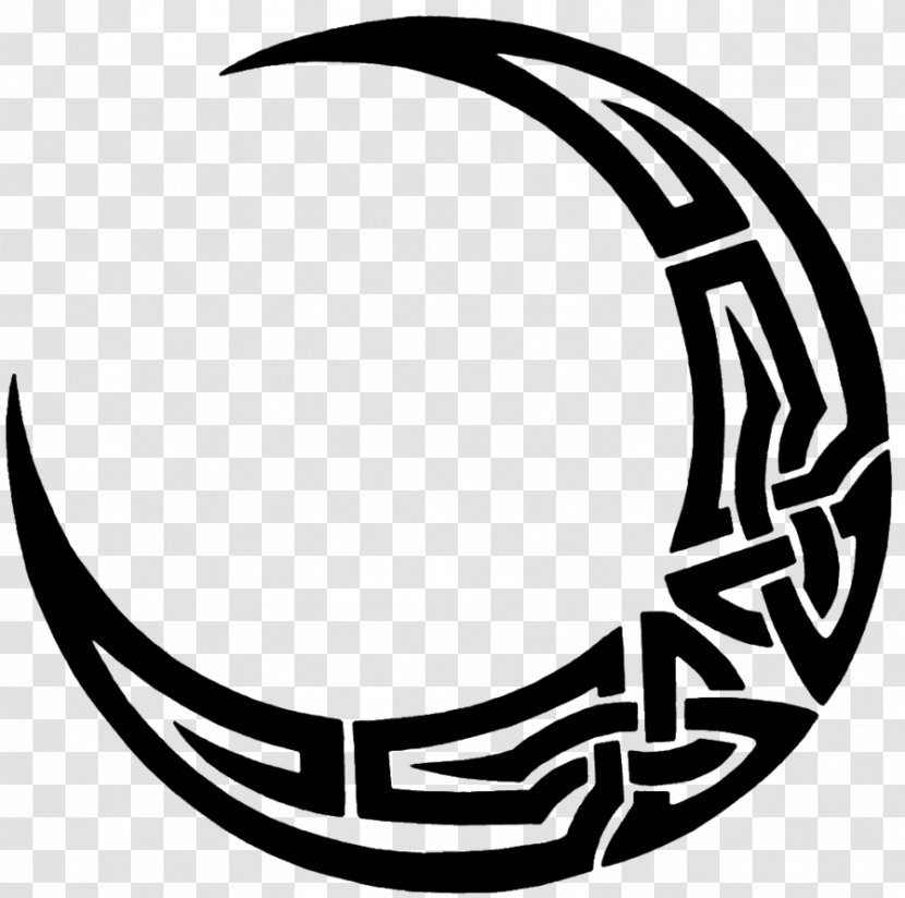 Crescent Moon Lunar Phase Clip Art - Black And White Transparent PNG