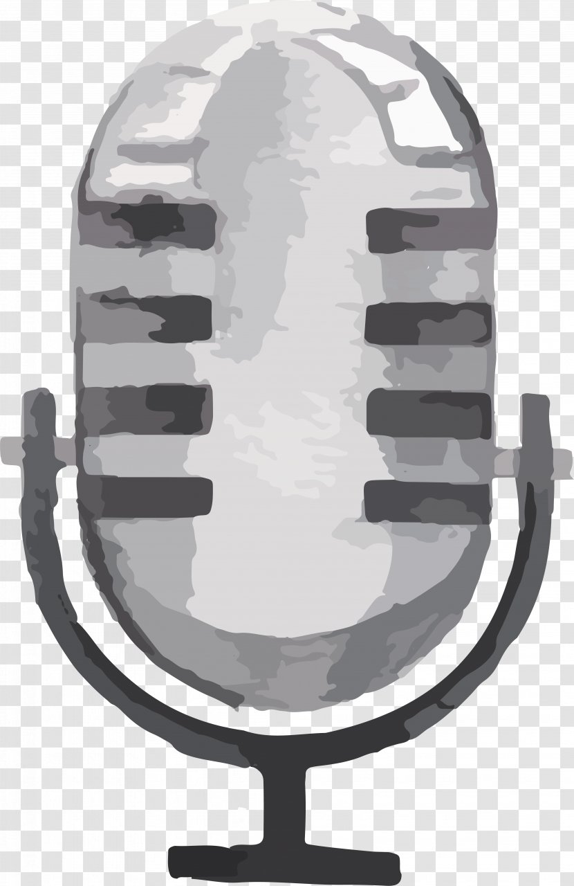 Microphone Watercolor Painting Illustration - Ni - Cartoon Gray Transparent PNG