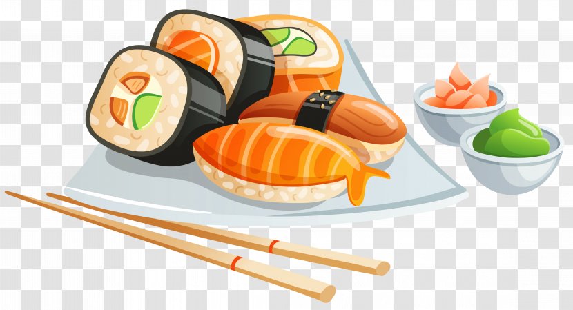 Sushi Japanese Cuisine Sashimi California Roll Clip Art - Restaurant - Cliparts Transparent PNG