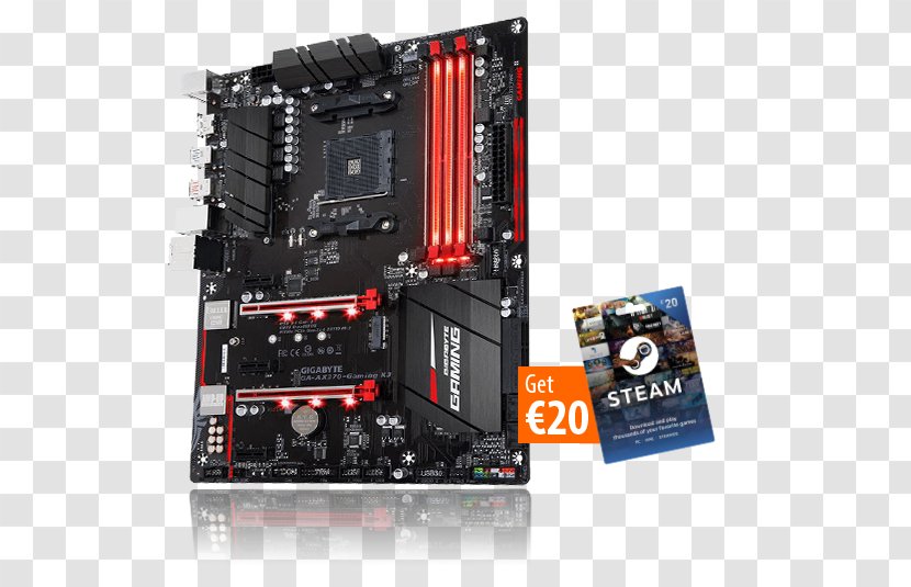 Socket AM4 Motherboard Gigabyte GA-AX370-Gaming 5 GA-AB350-Gaming 3 Ryzen - Steam Factory Transparent PNG