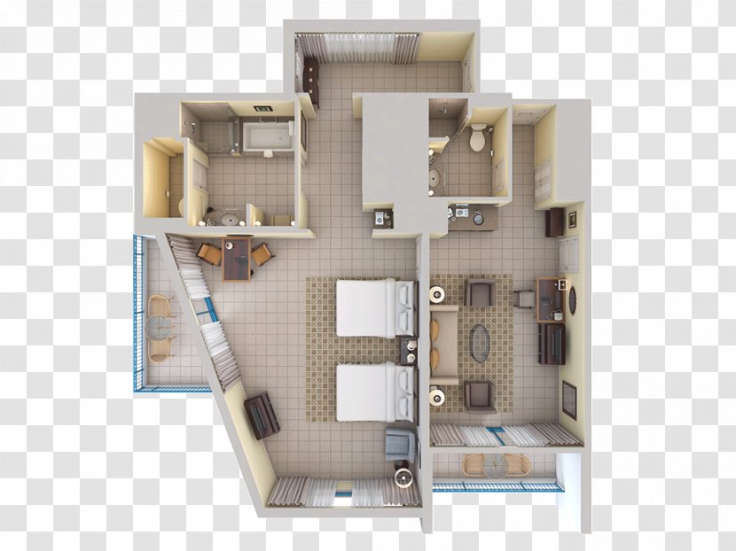 Floor Plan House Bathroom Suite - Bed Top View Transparent PNG