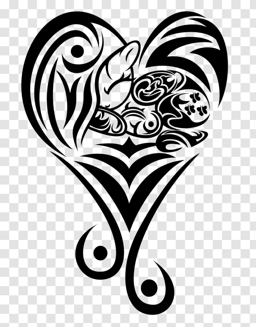 Rainbow Dash Heart Fluttershy Rarity Tattoo - Tree - Tribal Transparent PNG