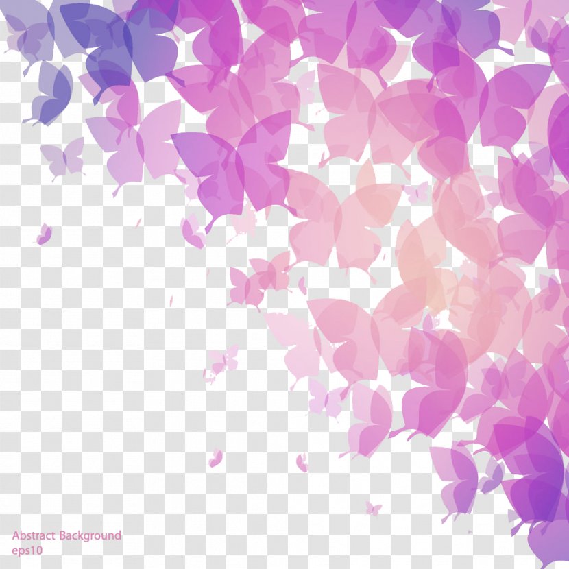 Butterfly Clip Art - Pink - Creative Background Transparent PNG