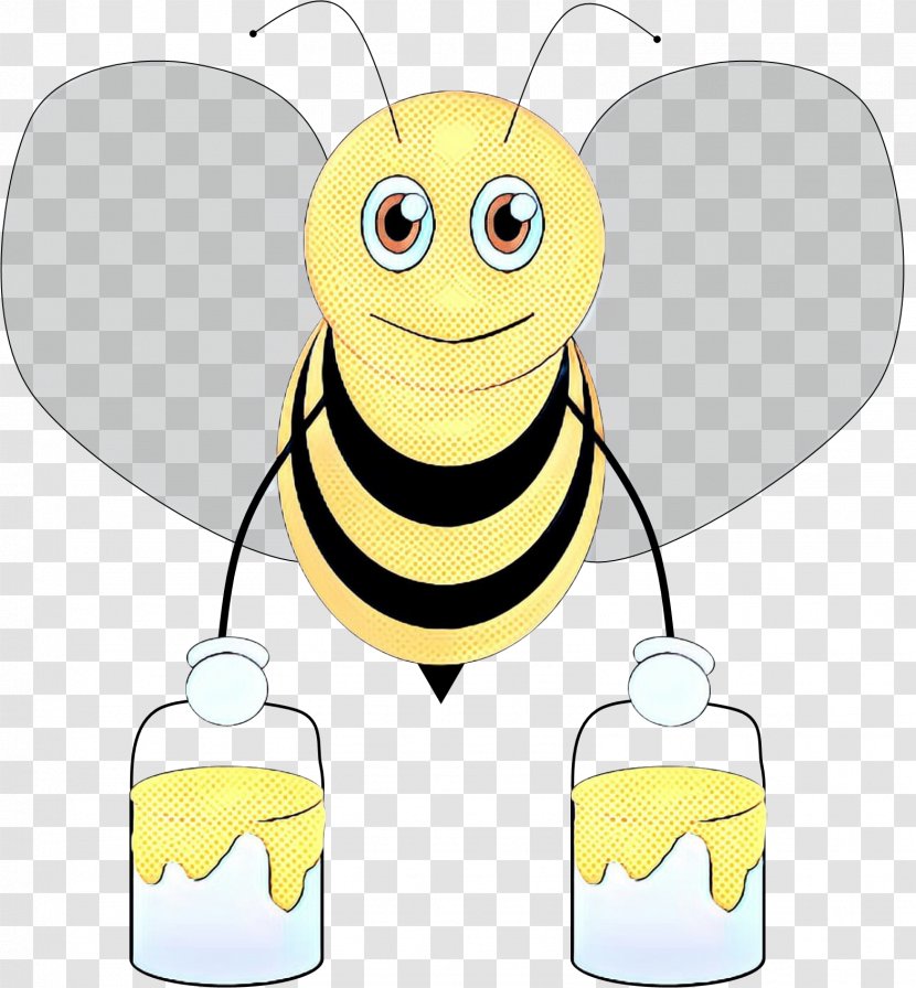 Bee Cartoon - Color - Smile Happy Transparent PNG
